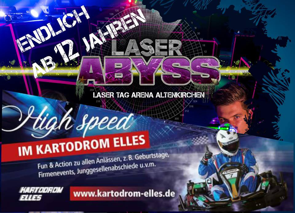 Lasertag spielen und Kart fahren